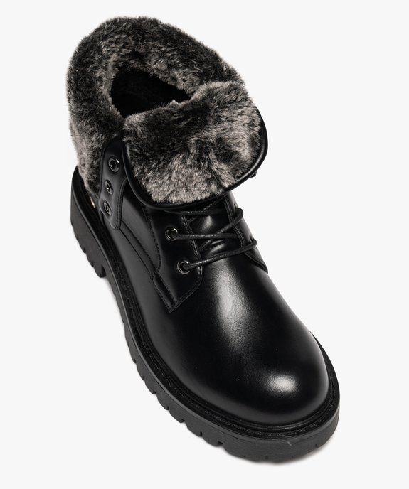 Boots femme fourrées à col pression duveteux et semelle crantée vue6 - GEMO (CASUAL) - GEMO