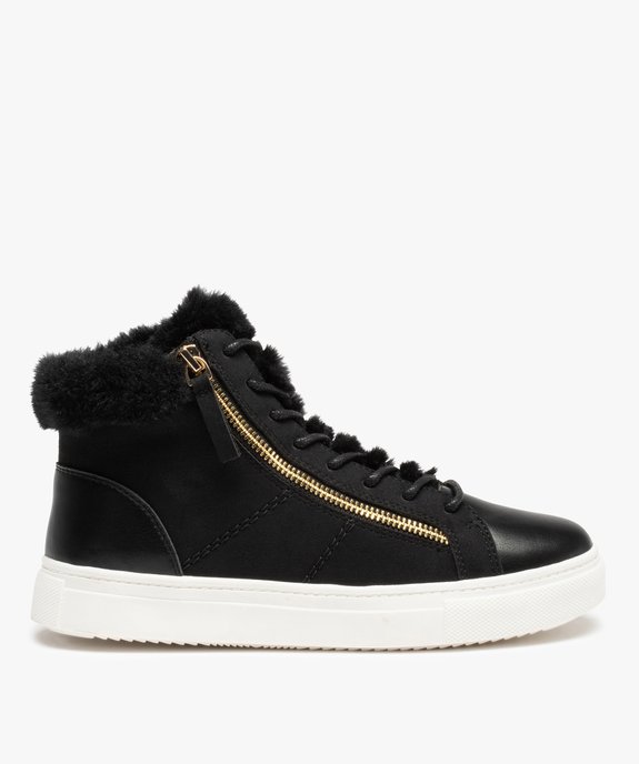 Baskets femme mid-cut unies à col fourré vue1 - GEMO (SPORTSWR) - GEMO