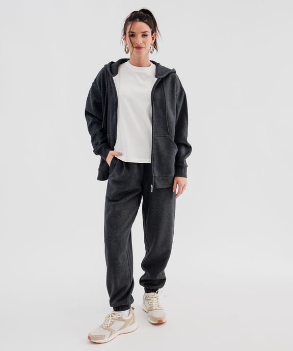 Sweat zippée à capuche en molleton femme vue4 - GEMO 4G FEMME - GEMO