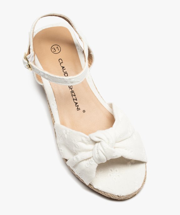 Sandales fille compensées dessus en broderie anglaise vue5 - GEMO (ENFANT) - GEMO