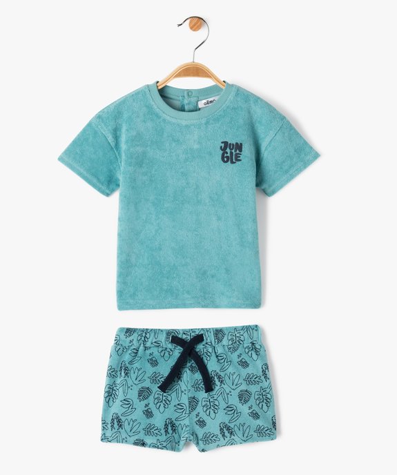 Ensemble bébé garçon 2 pièces : short + tee-shirt en éponge vue1 - GEMO(BEBE DEBT) - GEMO