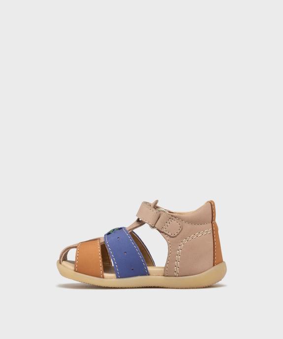 Sandales premiers pas fermeture scratch bébé garçon - Kickers vue3 - KICKERS - GEMO