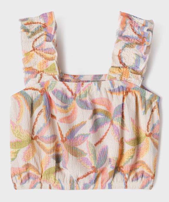 Blouse en maille texturée à bretelles et coupe courte fille vue3 - GEMO 4G FILLE - GEMO