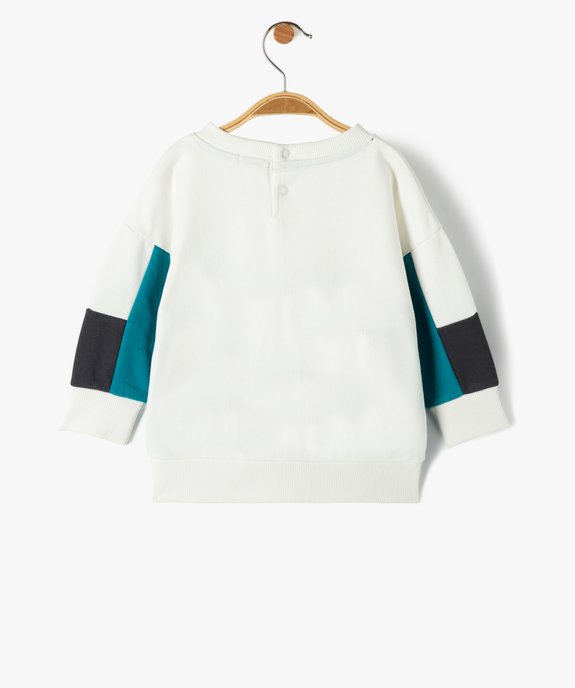 Sweat bébé garçon en molleton tricolore vue3 - GEMO(BEBE DEBT) - GEMO