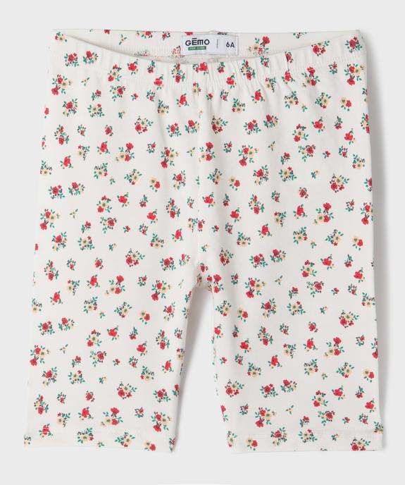 Cycliste en coton stretch fille vue1 - GEMO 4G FILLE - GEMO