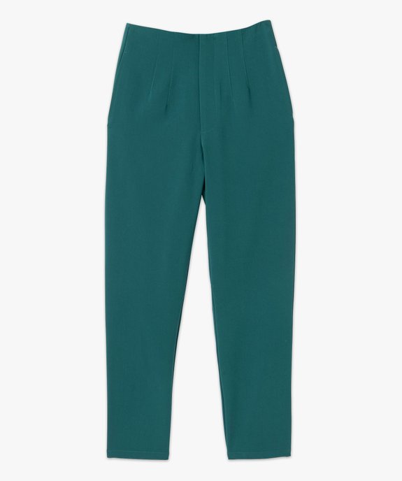 Pantalon femme en toile coupe large et taille haute vue4 - GEMO(FEMME PAP) - GEMO