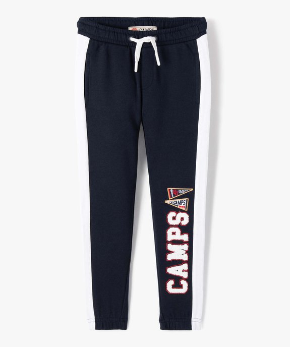 Pantalon de jogging garçon bicolore avec motif brodé - Camps United vue2 - CAMPS UNITED - GEMO