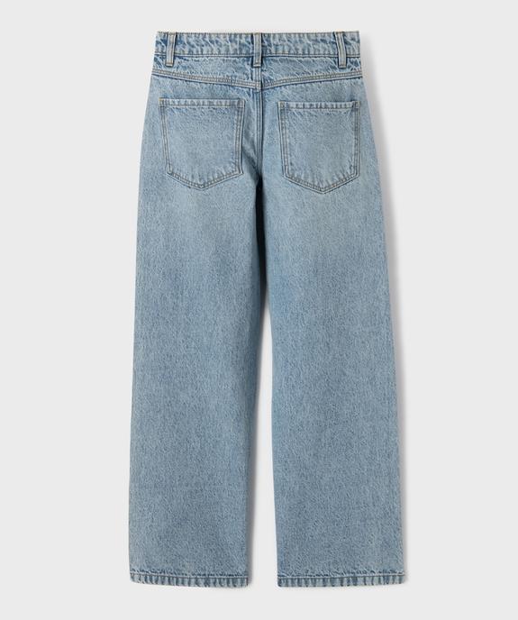 Jean baggy en denim de coton délavé fille vue1 - GEMO (JUNIOR) - GEMO