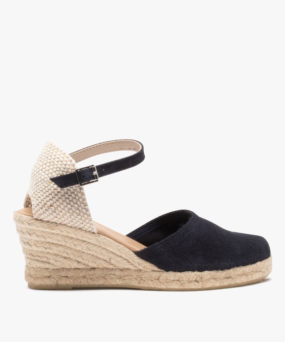 Sandales femme compensées dessus cuir uni vue1 - GEMO(URBAIN) - GEMO