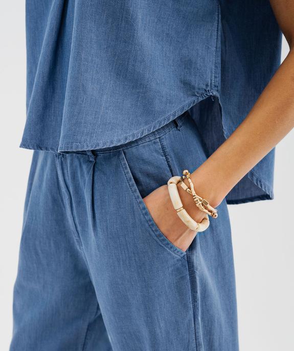 Pantalon ample en toile denim fluide femme vue2 - GEMO(FEMME PAP) - GEMO