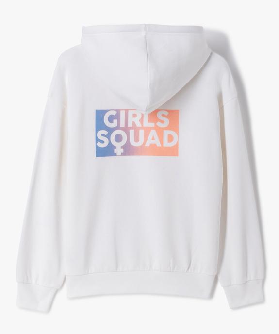 Sweat fille à capuche avec inscriptions contrastantes vue3 - GEMO (JUNIOR) - GEMO