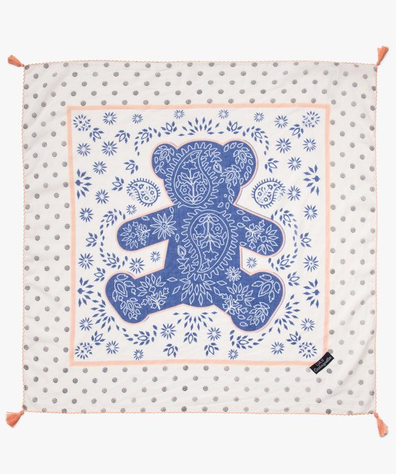 Foulard fille imprimé avec pompons - LuluCastagnette vue3 - LULUCASTAGNETTE - GEMO