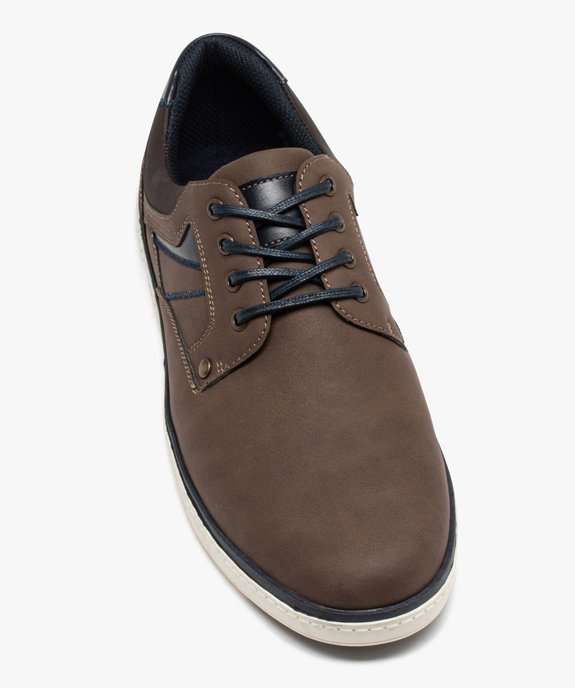 Derbies style tennis à semelle contrastée homme vue6 - GEMO (CASUAL) - GEMO