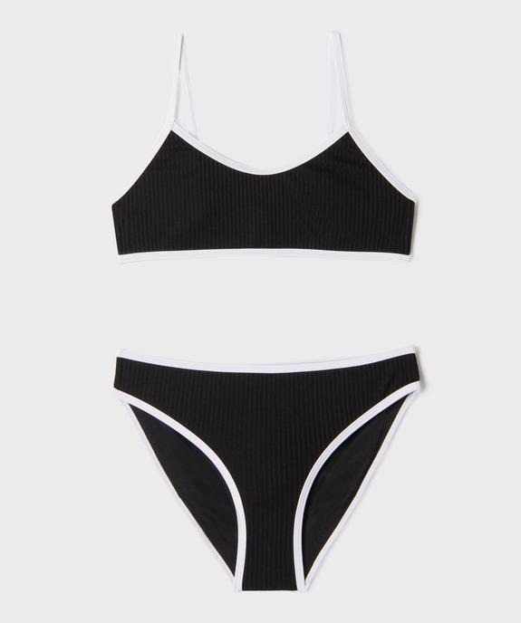 Maillot de bain 2 pièces en maille côtelée fille vue1 - GEMO (JUNIOR) - GEMO