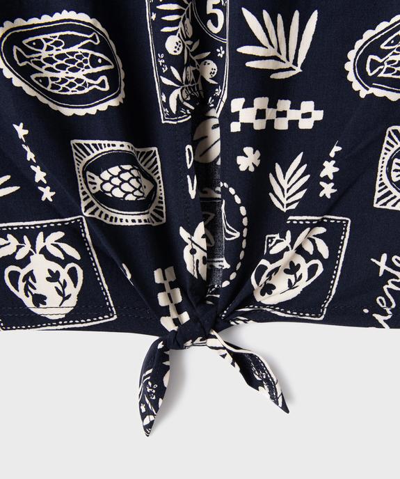 Blouse sans manches à col V imprimée fille vue2 - GEMO (JUNIOR) - GEMO