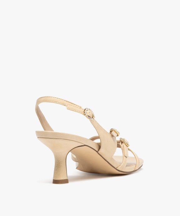 Sandales à talon avec brides et boucles en strass femme vue4 - FOLLOW ME - GEMO