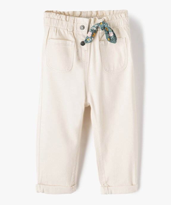 Pantalon bébé fille avec petit nœud bandana vue1 - GEMO(BEBE DEBT) - GEMO