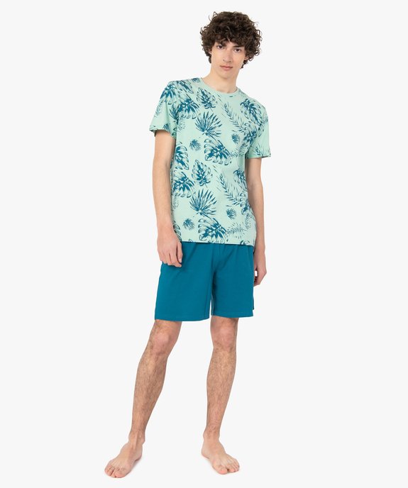 Pyjashort homme tee-shirt imprimé et short uni vue1 - GEMO(HOMWR HOM) - GEMO