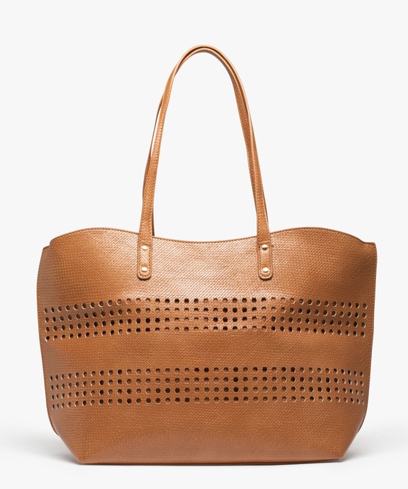 Sac cabas zippé à motif ajouré géométrique vue1 - GEMO (ACCESS) - GEMO