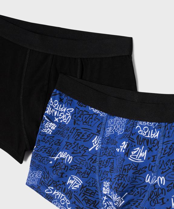 Boxers en coton biologique avec inscriptions graffiti garçon (lot de 2) vue2 - GEMO 4G GARCON - GEMO