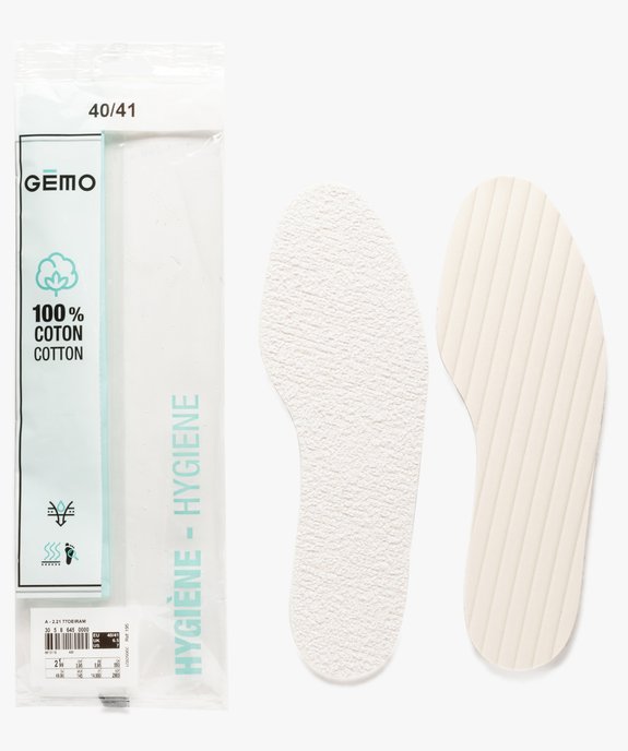 Semelles fraîcheur dessus 100% coton 40-41 vue2 - GEMO(ENTRETIEN) - GEMO