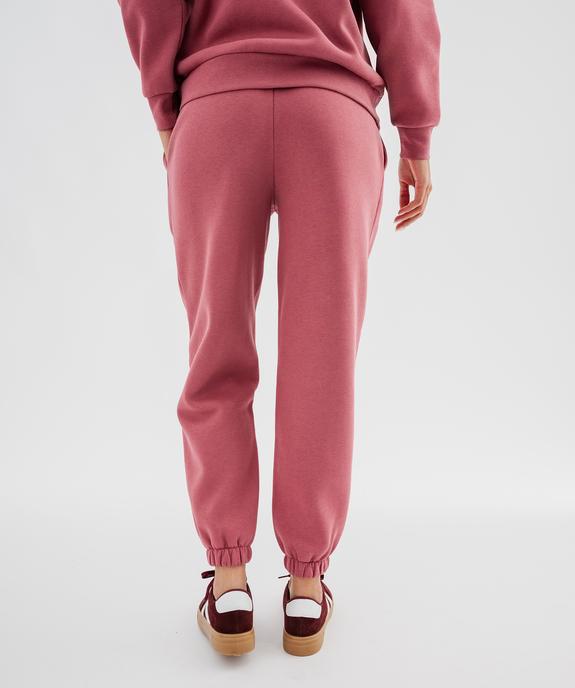 Pantalon de jogging en molleton uni à taille élastiquée femme vue2 - GEMO 4G FEMME - GEMO