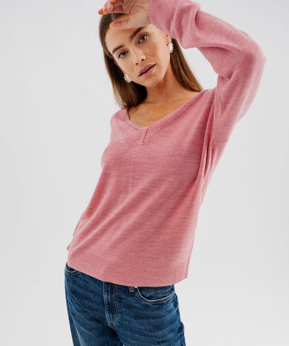 Pull col V en fine maille fluide femme vue1 - GEMO(FEMME PAP) - GEMO