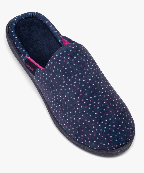 Chaussons femme mules à talon compensé en velours - Isotoner vue5 - ISOTONER - GEMO