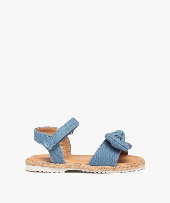 Sandales bébé fille en denim avec nœud décoratif vue1 - GEMO(BEBE DEBT) - GEMO