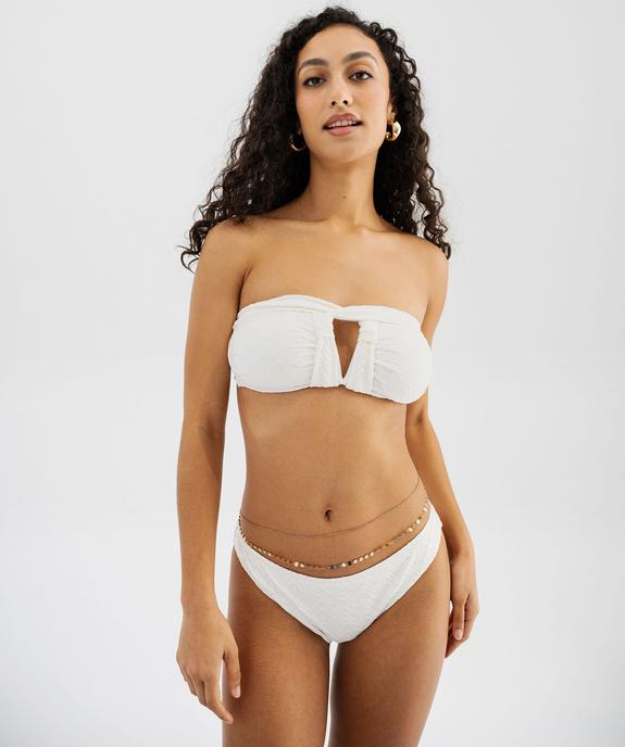 Haut de maillot de bain bandeau décolleté modulable femme vue4 - GEMO (PLAGE) - GEMO