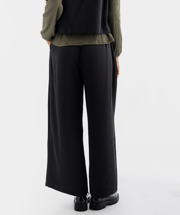 Pantalon fluide coupe large avec liens à nouer femme vue3 - GEMO(FEMME PAP) - GEMO
