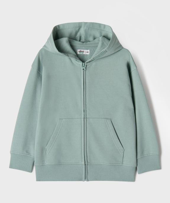 Sweat zippé à capuche en molleton garçon vue1 - GEMO 4G GARCON - GEMO