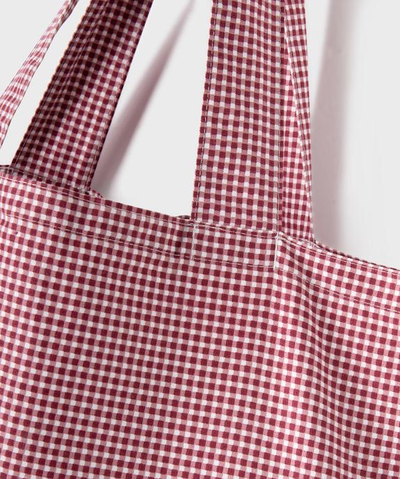Tote bag à motif vichy  vue3 - GEMO (ACCESS) - GEMO