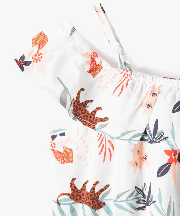 Robe fille motif tropical à épaules dénudées vue2 - GEMO (ENFANT) - GEMO