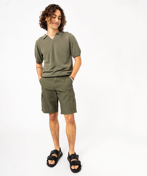 Bermuda cargo en toile homme vue9 - GEMO 4G HOMME - GEMO