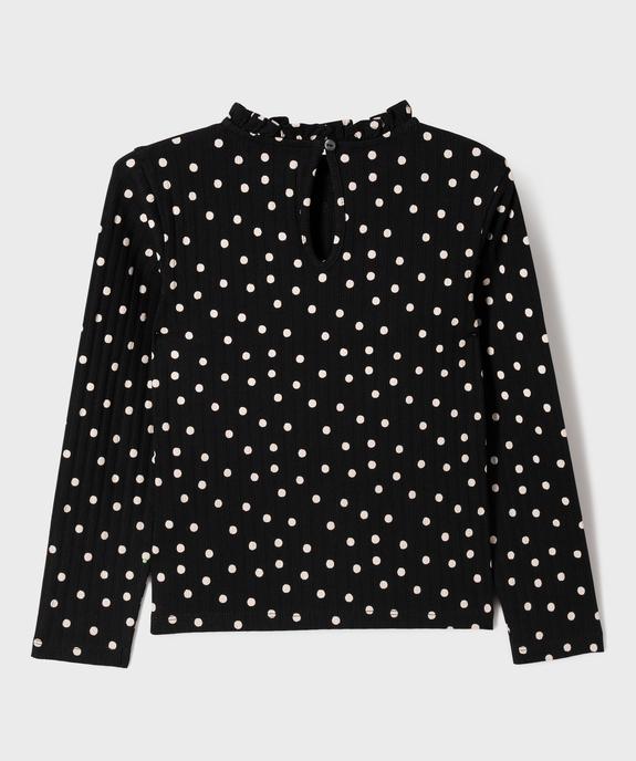 Tee-shirt manches longues imprimé avec col froncé fille vue4 - GEMO 4G FILLE - GEMO