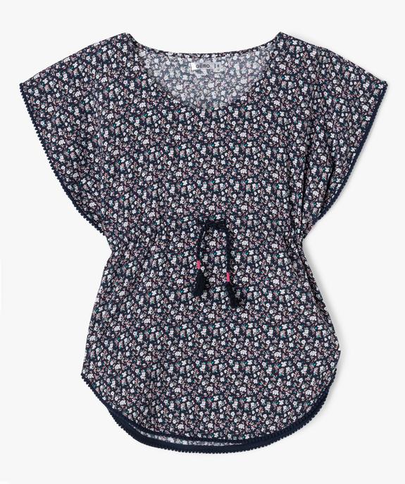 Robe de plage fleurie fille vue1 - GEMO 4G FILLE - GEMO