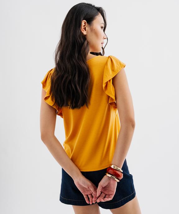 Tee-shirt manches courtes volantés à paillettes femme vue3 - GEMO(FEMME PAP) - GEMO