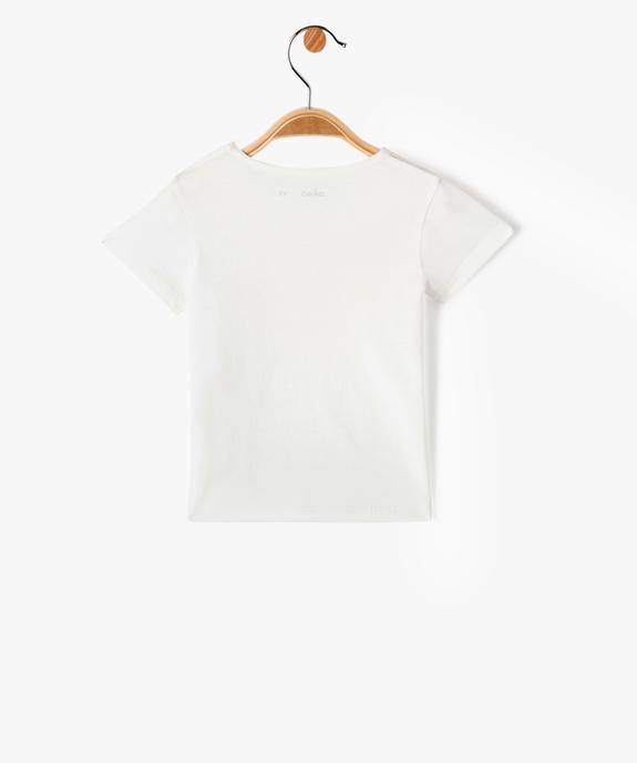 Tee-shirt bébé fille en coton à manches courtes et motif pailleté vue3 - PREMIER PRIX BY GEMO - GEMO
