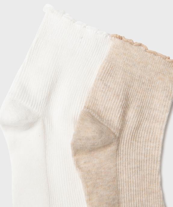 Socquettes à finition froncée femme (lot de 2) vue2 - GEMO(HOMWR FEM) - GEMO