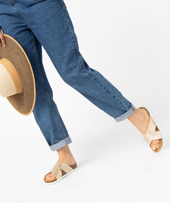 Mules femme à talon plat et larges brides croisées vue4 - GEMO 4G FEMME - GEMO