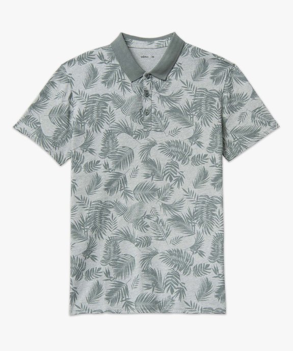 Polo homme à manches courtes et imprimé feuillages vue5 - GEMO (HOMME) - GEMO