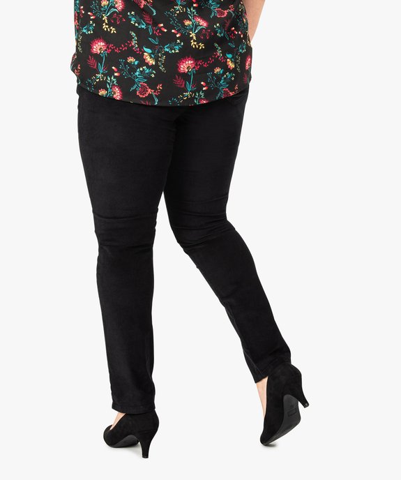 Pantalon femme 5 poches coupe ajustée en velours vue3 - GEMO (G TAILLE) - GEMO