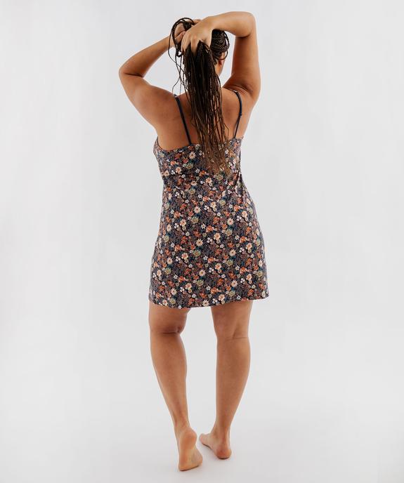 Nuisette à bretelles et col V en dentelle femme grande taille vue3 - GEMO 4G FEMME - GEMO