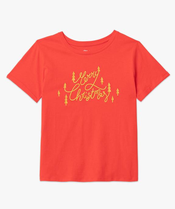 Tee-shirt femme à manches courtes spécial Noël vue4 - GEMO(FEMME PAP) - GEMO