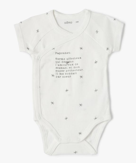 Body bébé manches courtes fermeture croisée (lot de 3) - GEMO 4G BEBE Body bébé manches courtes fermeture croisée (lot de 3) vue3 - GEMO 4G BEBE - GEMO