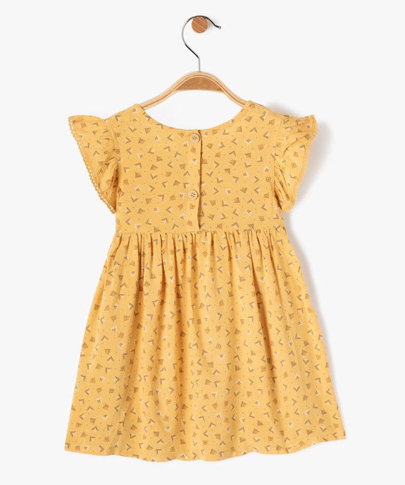 Robe bébé fille imprimée avec smocks et volants vue3 - GEMO(BEBE DEBT) - GEMO
