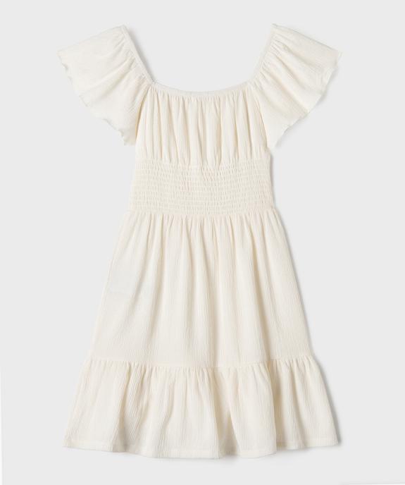 Robe à manches courtes avec col Bardot fille vue3 - GEMO (JUNIOR) - GEMO