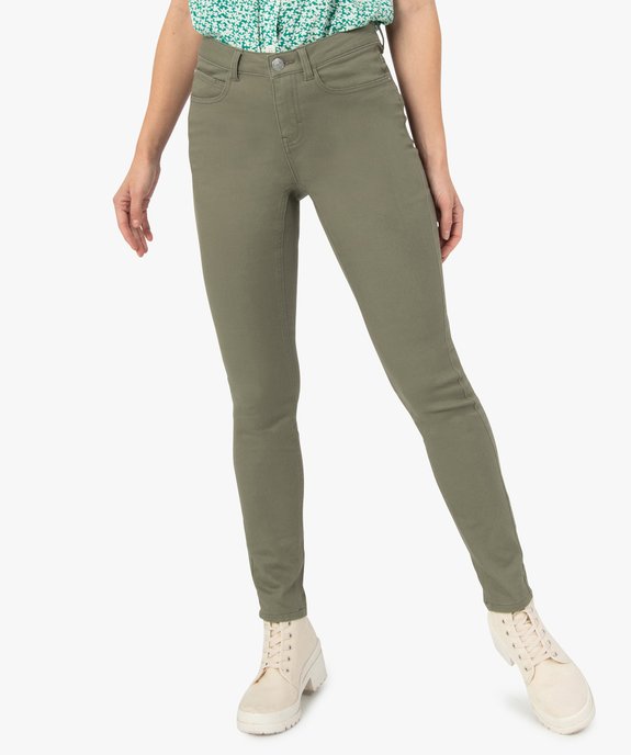 Pantalon femme coupe slim en toile extensible vue1 - GEMO(FEMME PAP) - GEMO