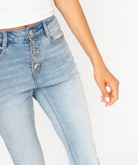 Jean Bootcut délavé avec braguette boutons femme vue2 - GEMO 4G FEMME - GEMO
